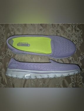 🔥Skechers 11 US Women's Lavender Mesh Go Walk 2 Axis Slip-On Sneaker Travel